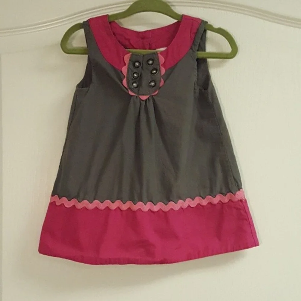 Lilly Wicket Pink Gray Cotton Dress Boho